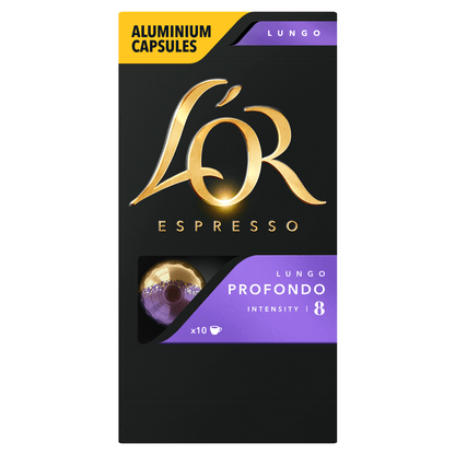 L'OR Espresso Profondo Lungo Intensity 8 Aluminium Coffee Pods x10 - UK Food & Drink - 8711000362617