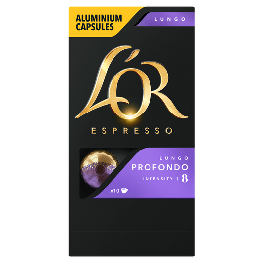 L'OR Espresso Profondo Lungo Intensity 8 Aluminium Coffee Pods x10 - UK Food & Drink - 8711000362617