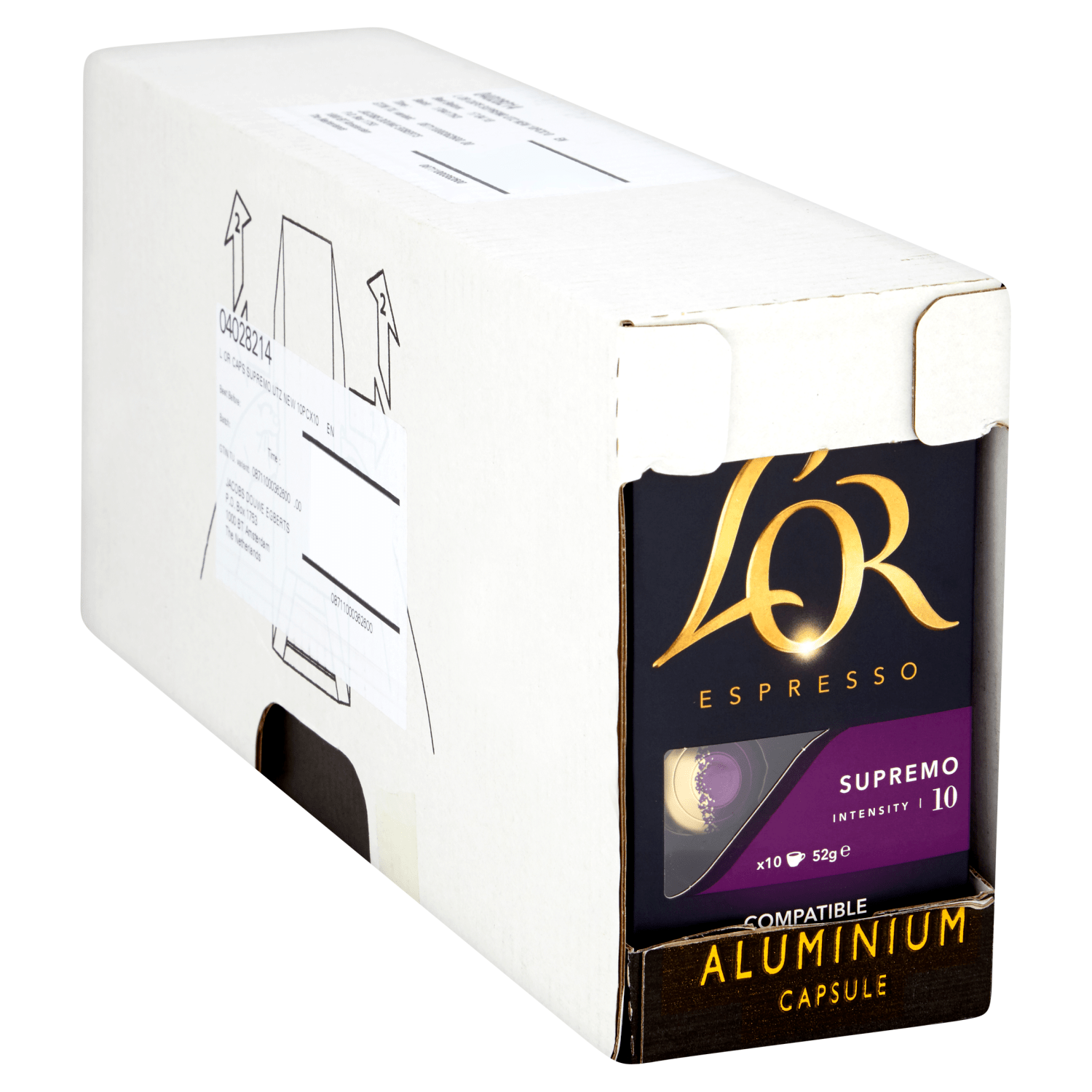 L'OR Espresso Supremo Intensity 10 Aluminium Coffee Pods x10 - UK Food & Drink - 8711000362594