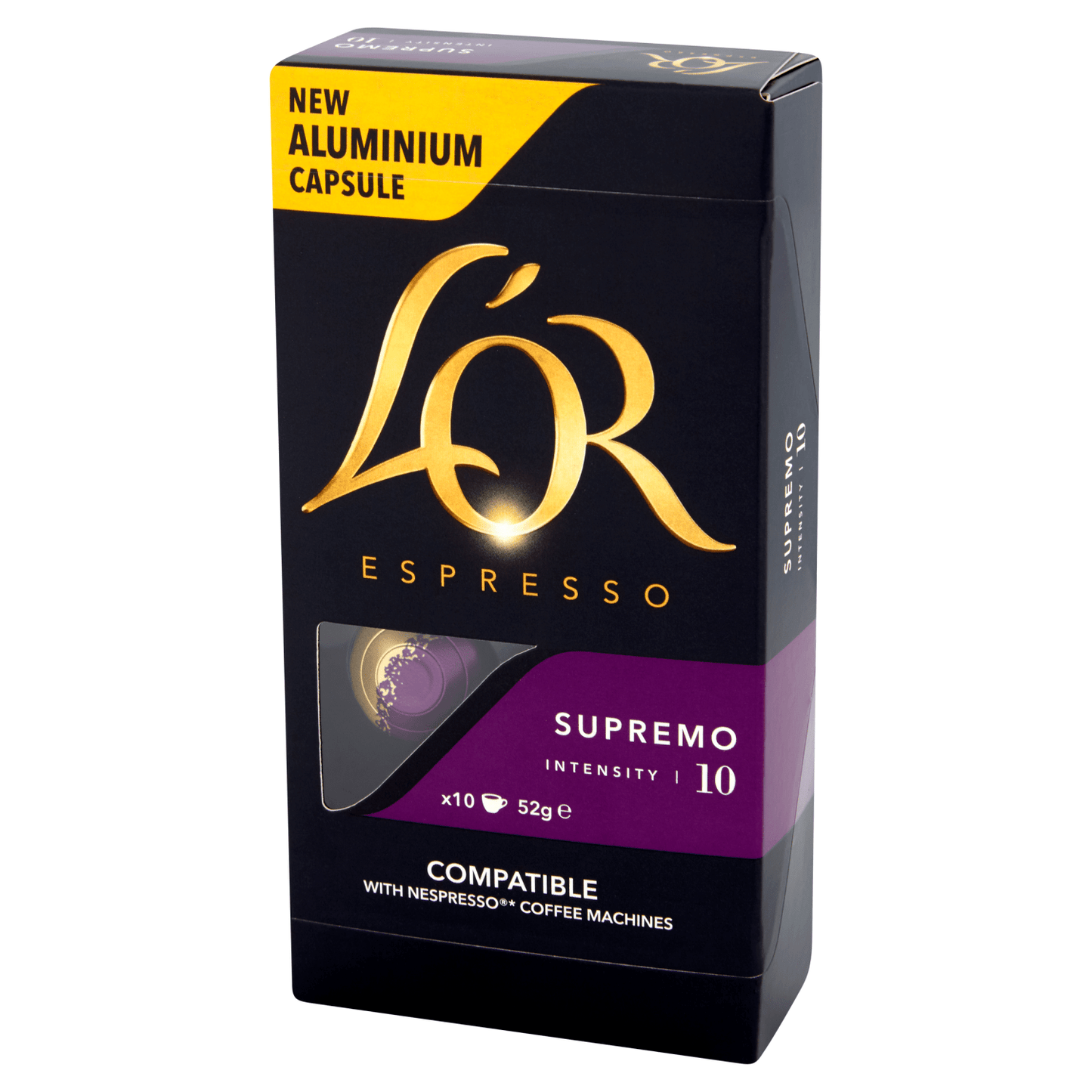 L'OR Espresso Supremo Intensity 10 Aluminium Coffee Pods x10 - UK Food & Drink - 8711000362594
