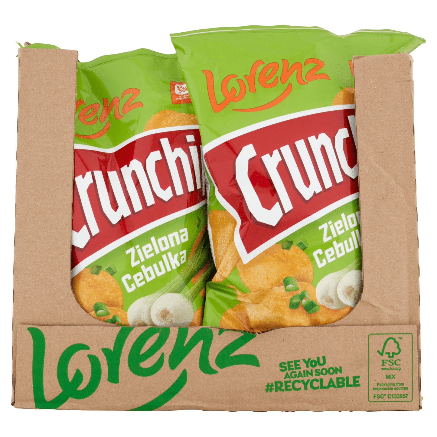 Lorenz Crunchips Potato Crisps with Onion Flavour 140g - UK Food & Drink - 5905187114753