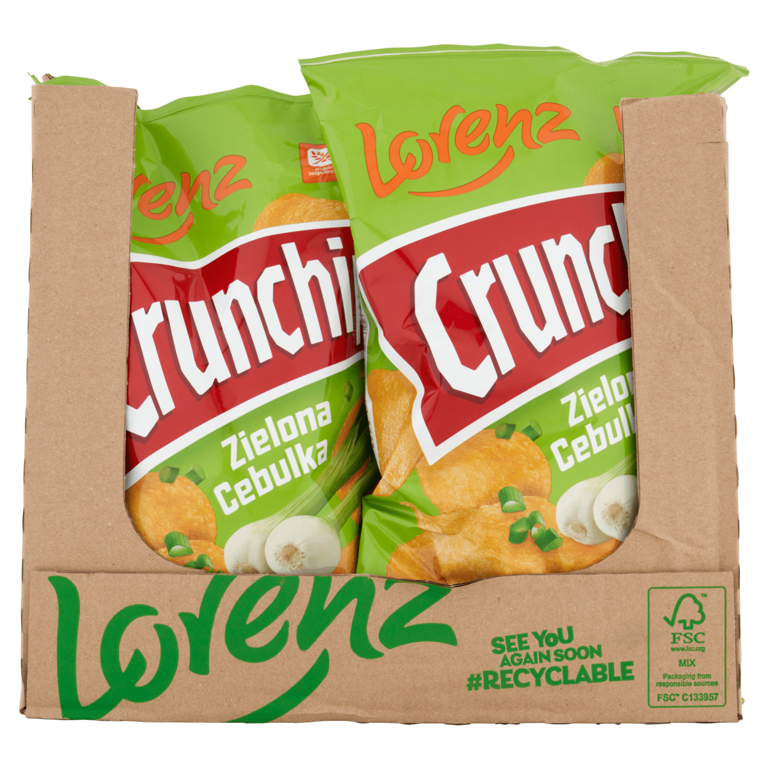 Lorenz Crunchips Potato Crisps with Onion Flavour 140g - UK Food & Drink - 5905187114753