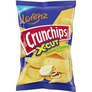 Lorenz Crunchips X - Cut Cheese & Onion - UK Food & Drink - 4018077005435