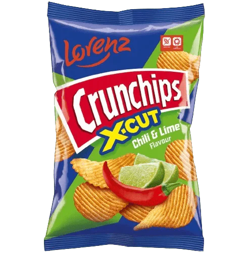 Lorenz Crunchips X - Cut Chilli & Lime - UK Food & Drink - 4018077005930