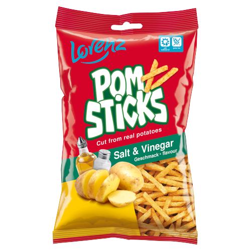 Lorenz Snack - World Pomsticks Salt & Vinegar 85g - UK Food & Drink - 4018077821578