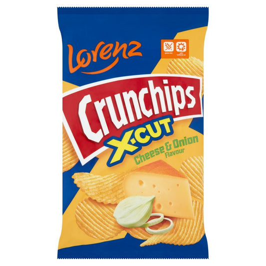 Lorenz X - Cut Crunchips Cheese & Onion Flavour 75g - UK Food & Drink - 4018077773228