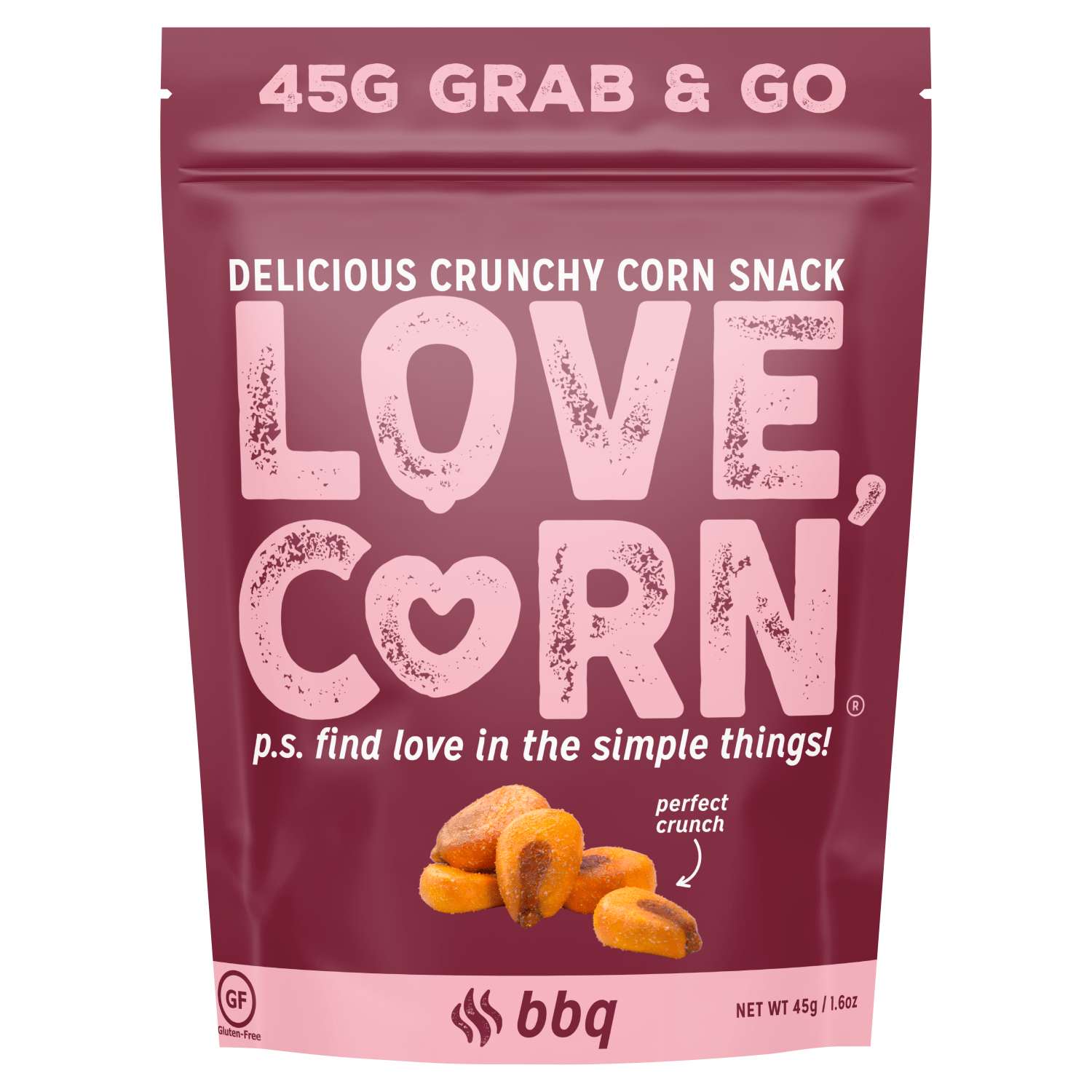 Love Corn BBQ Delicious Crunchy Corn 45g - UK Food & Drink - 5060490400051