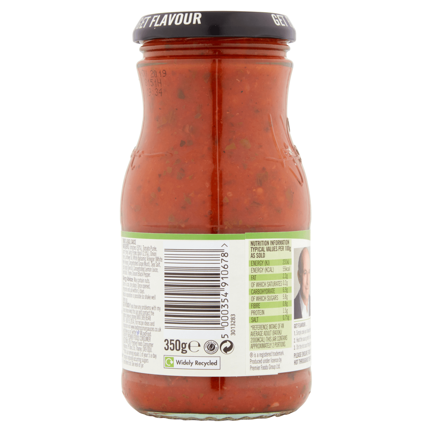 Loyd Grossman Tomato & Basil No Added Sugar 350g - UK Food & Drink - 5000354910678