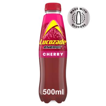 Lucozade Energy Drink Cherry 500ml - UK Food & Drink - 5054267000667