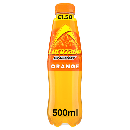 Lucozade Energy Drink Orange 500ml PMP £1.50 - UK Food & Drink - 5054267014220