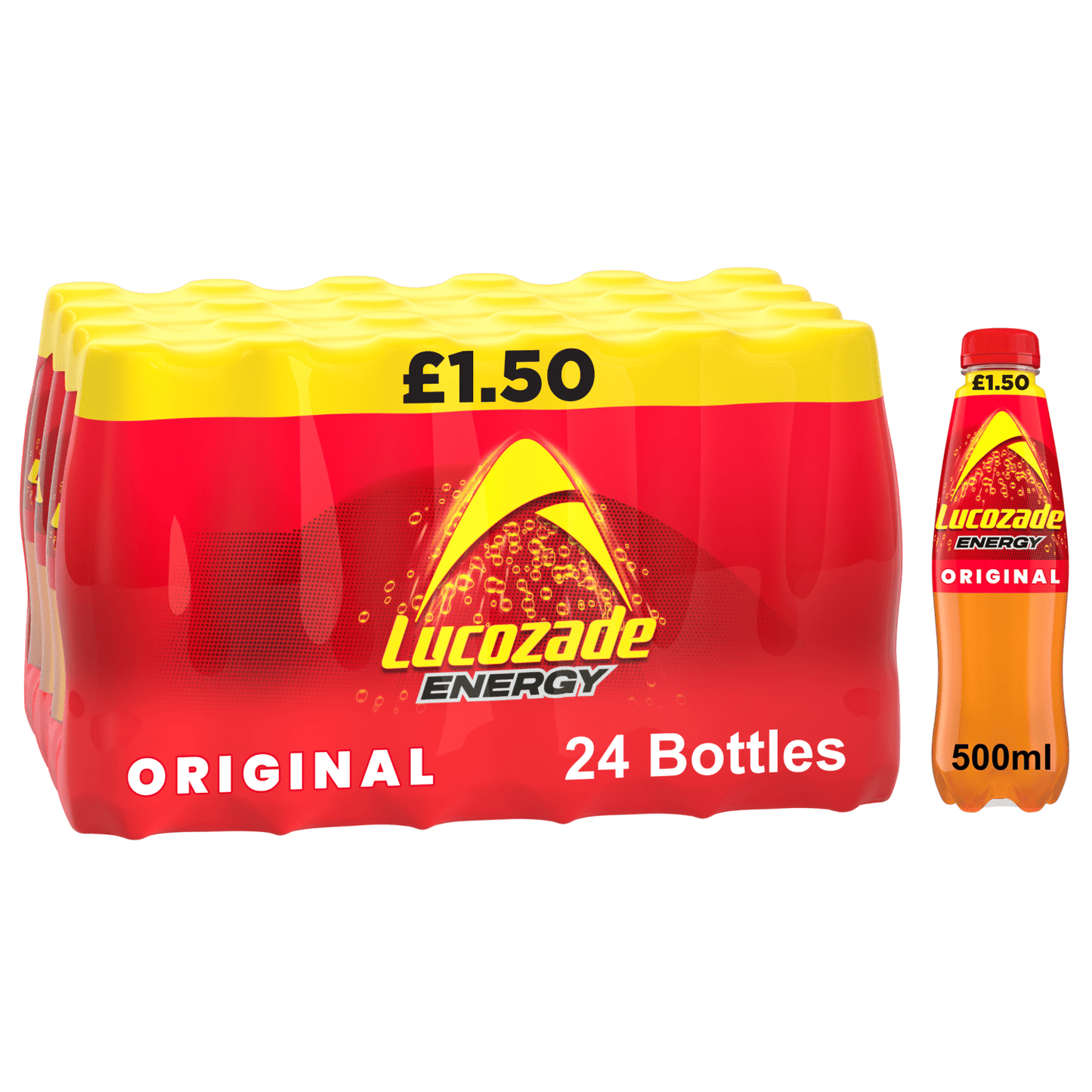 Lucozade Energy Drink Original 500ml PMP £1.50 - UK Food & Drink - 5054267014237