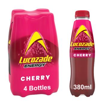 Lucozade Energy Drink Wild Cherry 4x380ml - UK Food & Drink - 5054267010925