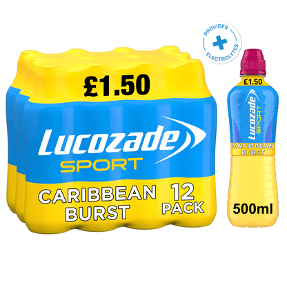 Lucozade Sport Drink Caribbean Burst 500ml PMP £1.50 - UK Food & Drink - 5054267014657