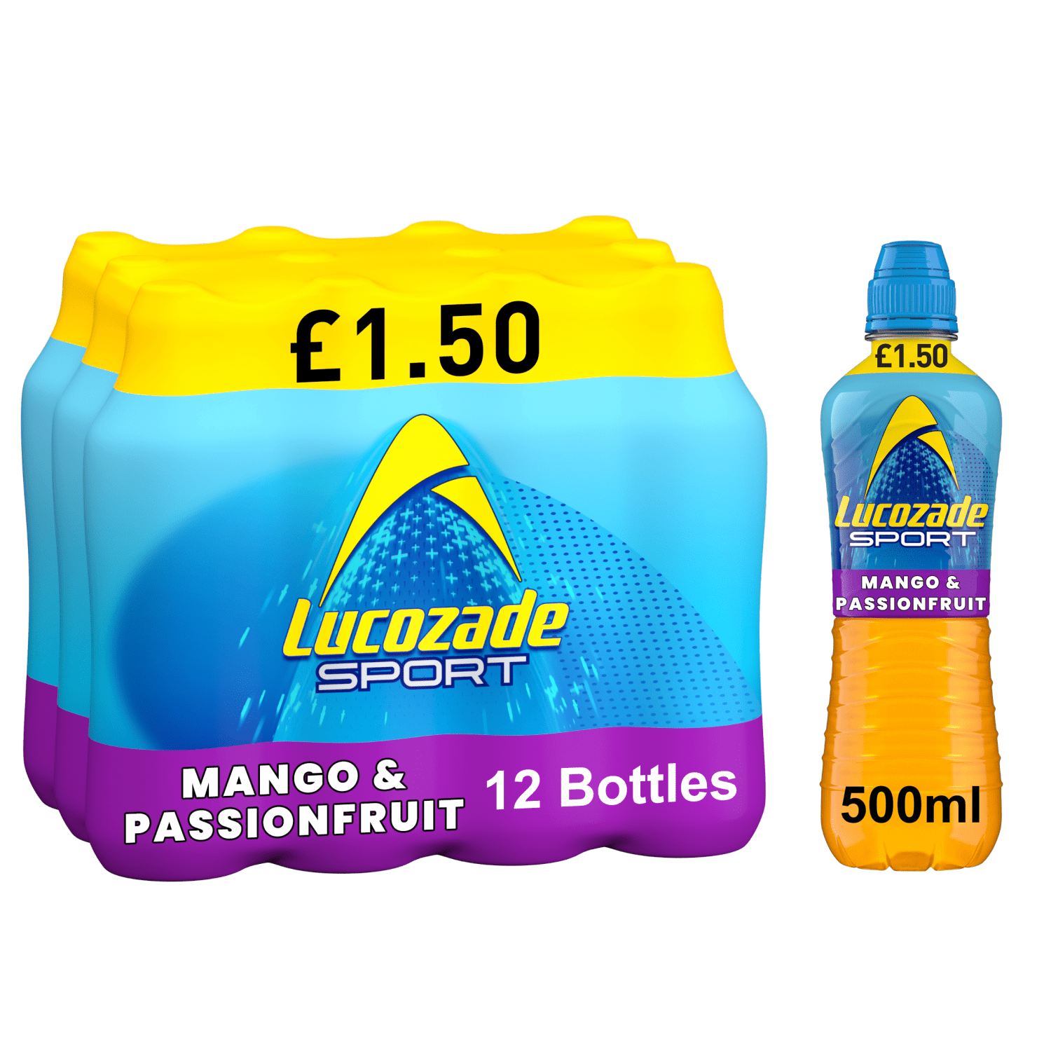 Lucozade Sport Drink Mango & Passion Fruit 500ml PMP £1.50 - UK Food & Drink - 5054267014640