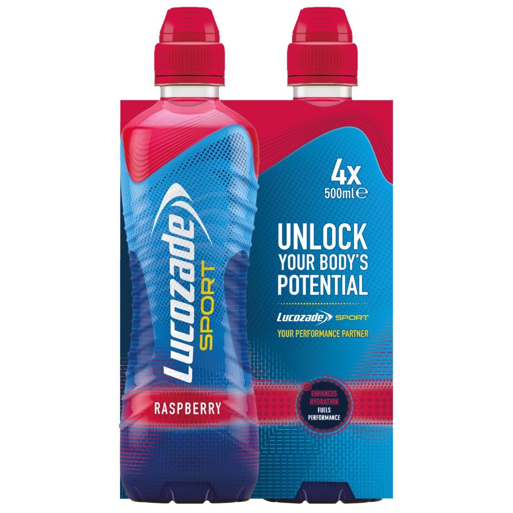Lucozade Sport Drink Raspberry 4 x 500ml - UK Food & Drink - 5054267000469