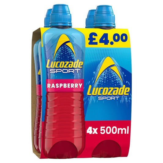 Lucozade Sport Drink Raspberry 4x500ml PMP £4 - UK Food & Drink - 5054267013018