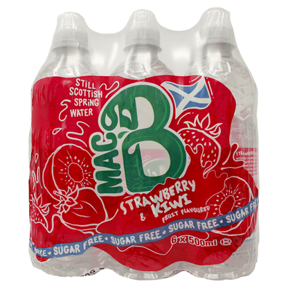 Mac B Sugar Free Strawberry & Kiwi Fruit Flavoured Still Scottish Spring Water 6 x 500ml - UK Food & Drink - 5019402650046