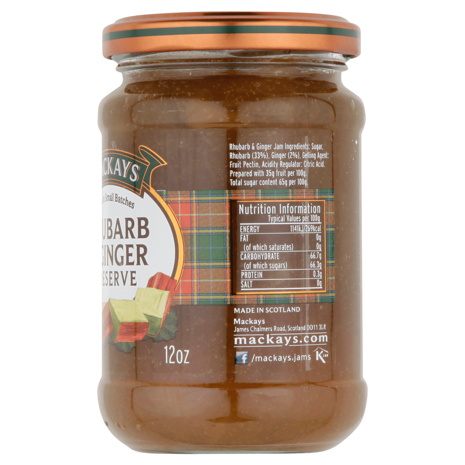 Mackays Rhubarb & Ginger Preserve 340g - UK Food & Drink - 637793001046