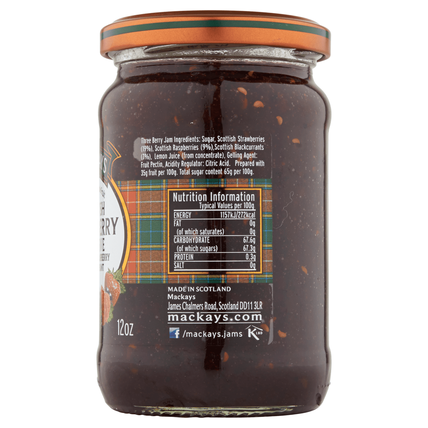 Mackays Scottish Three Berry Preserve 340g - UK Food & Drink - 637793000988