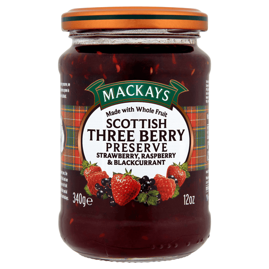 Mackays Scottish Three Berry Preserve 340g - UK Food & Drink - 637793000988
