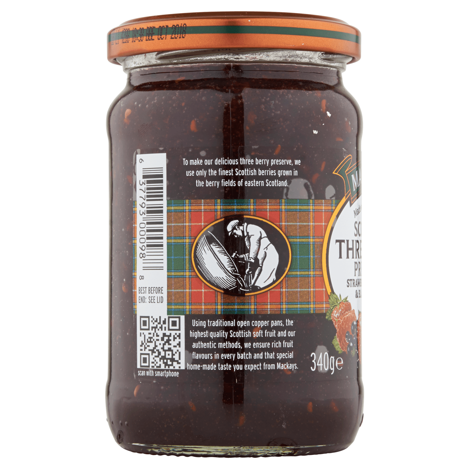 Mackays Scottish Three Berry Preserve 340g - UK Food & Drink - 637793000988
