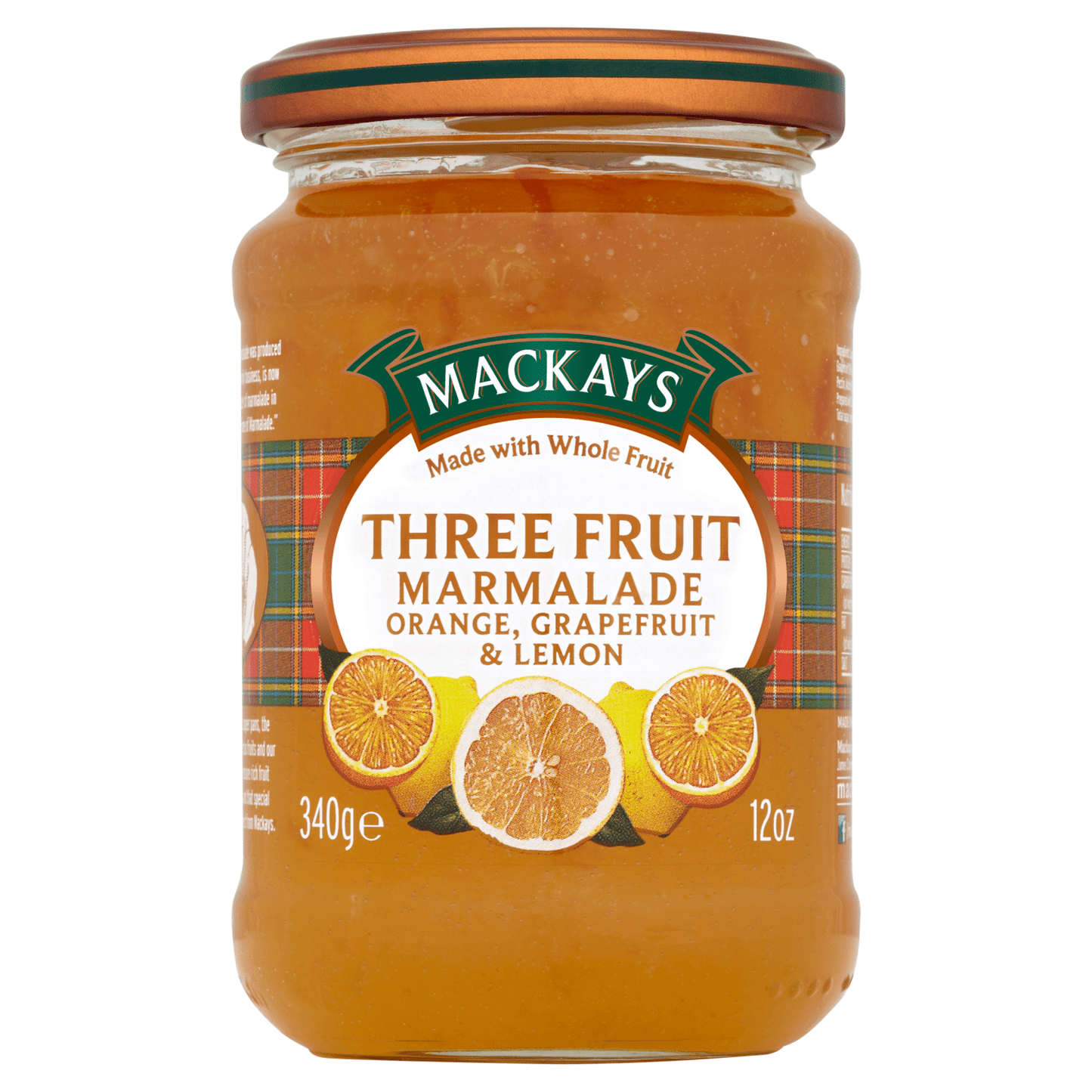 Mackays Three Fruit Marmalade Orange, Grapefruit & Lemon 340g - UK Food & Drink - 637793000933