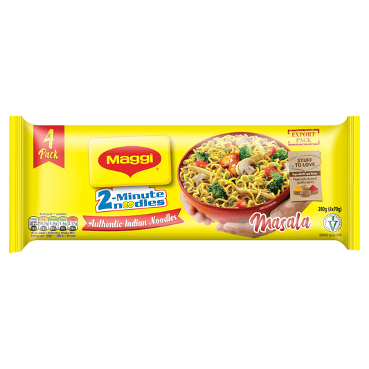 Maggi 2 - Minute Noodles Masala 4 x 70g (280g) - UK Food & Drink - 8901058861051