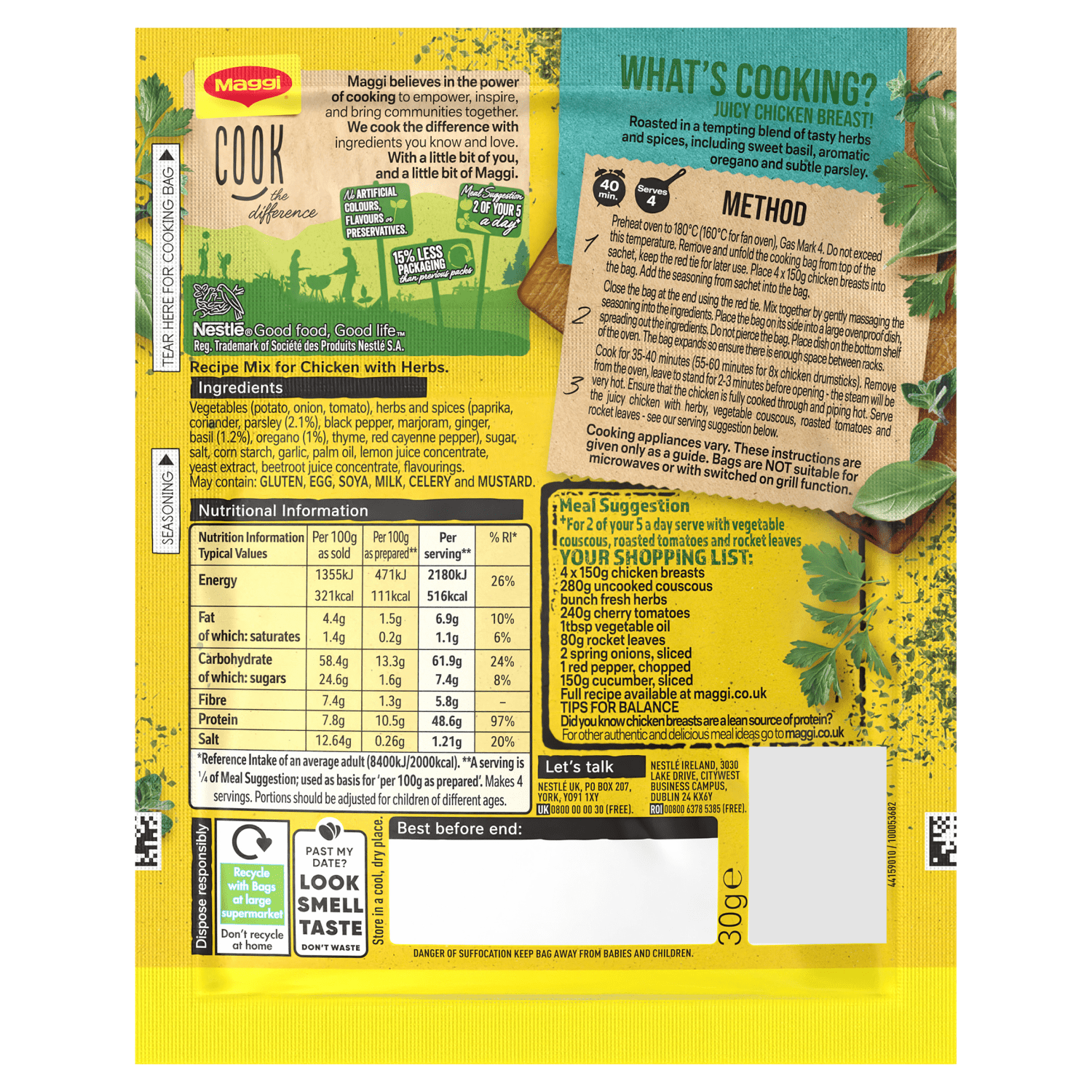 Maggi Mixed Herbs 30g - UK Food & Drink - 7613036483063