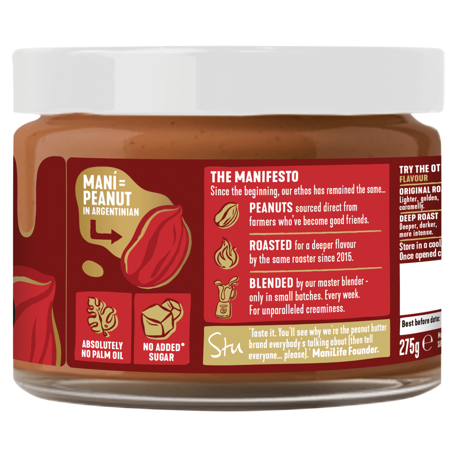 ManiLife Deep Roast Crunchy Peanut Butter 275g - UK Food & Drink - 5060560280811