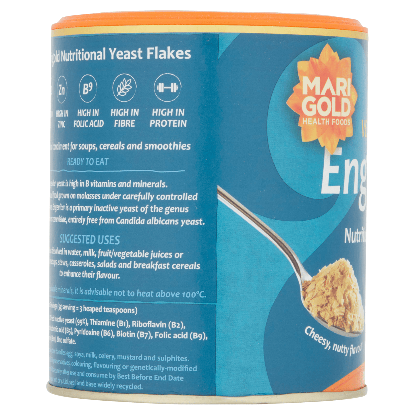 Marigold Health Foods Engevita Nutritional Yeast Flakes with B12 100g - UK Food & Drink - 5016084000374