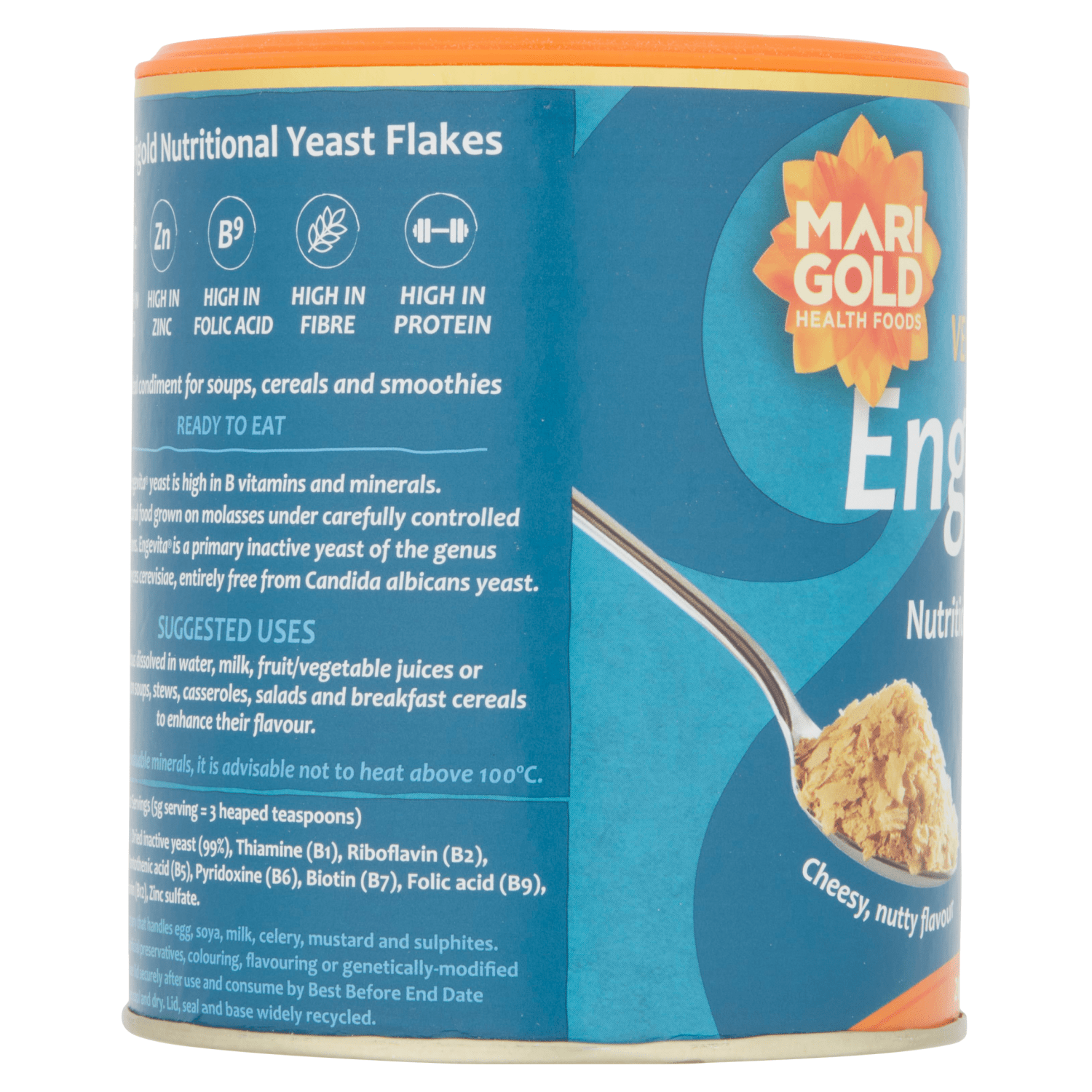 Marigold Health Foods Engevita Nutritional Yeast Flakes with B12 100g - UK Food & Drink - 5016084000374