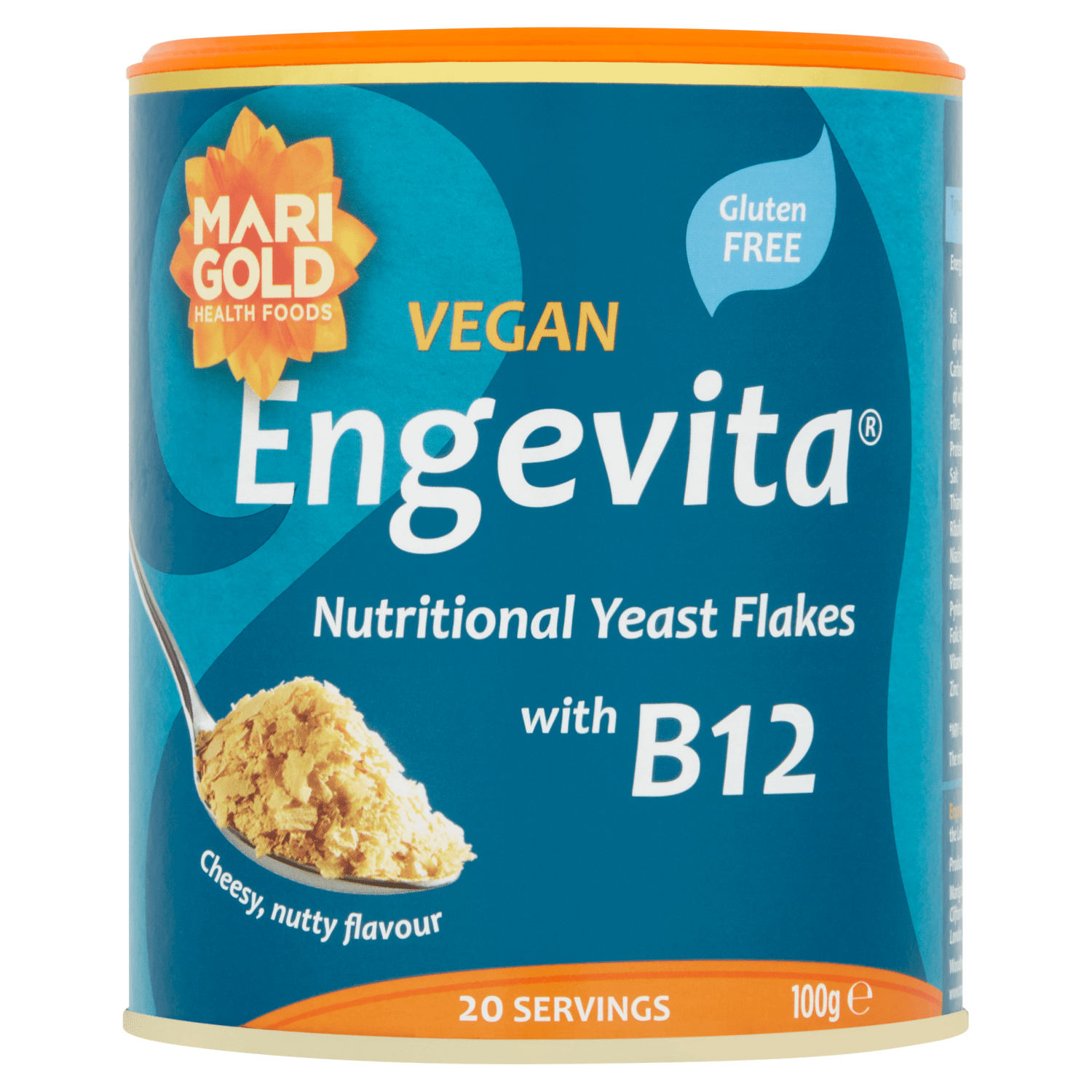 Marigold Health Foods Engevita Nutritional Yeast Flakes with B12 100g - UK Food & Drink - 5016084000374