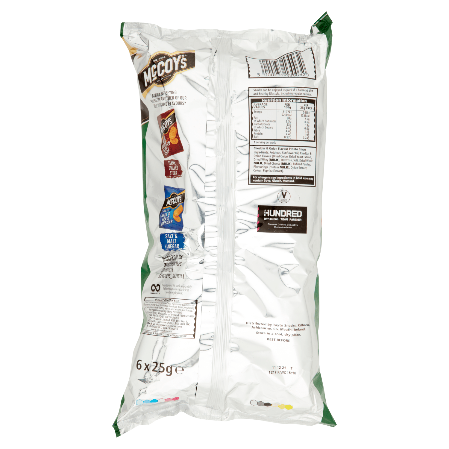 McCoy's Cheddar & Onion Multipack Crisps 6 Pack - UK Food & Drink - 5000237130032