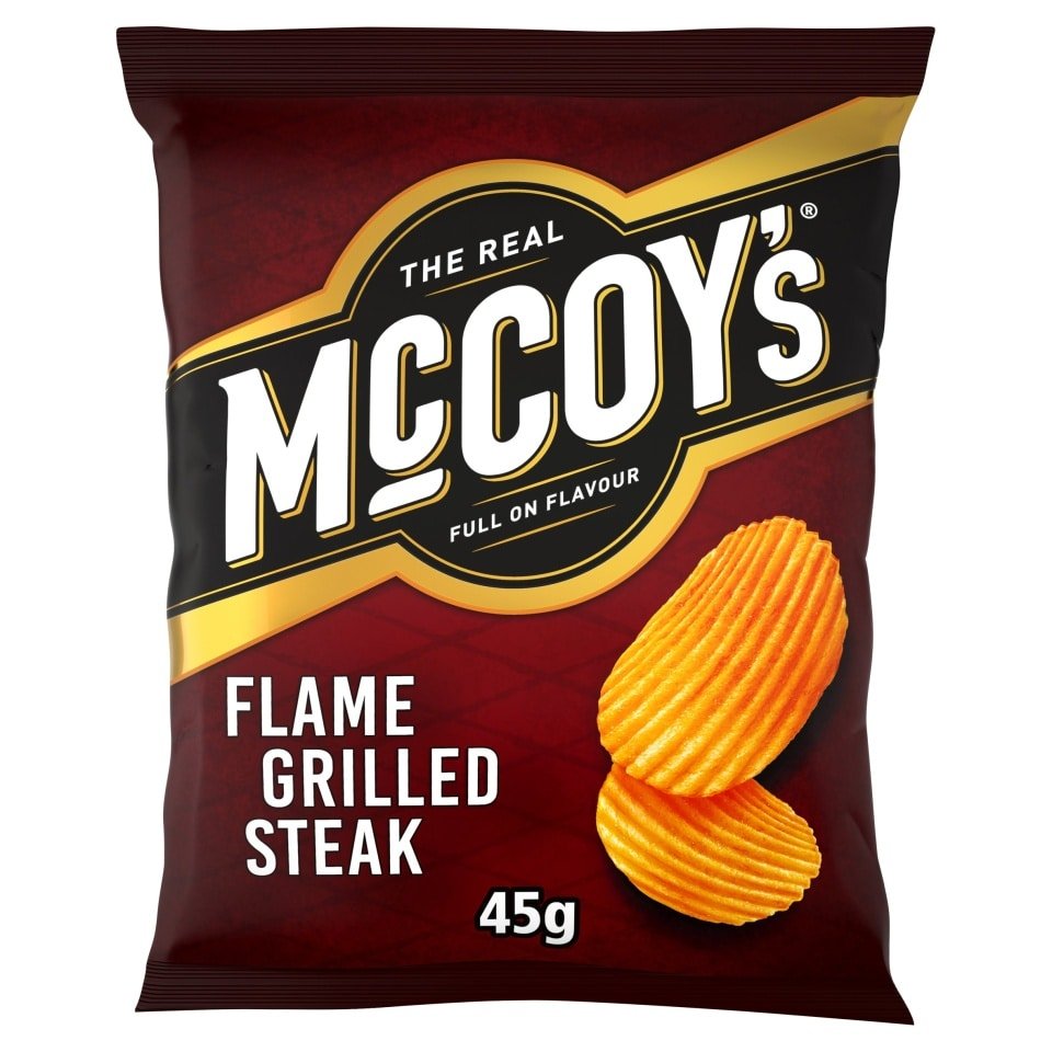 McCoy's Flame Grilled Steak Flavour Potato Crisps 45g - UK Food & Drink - 5000237138700
