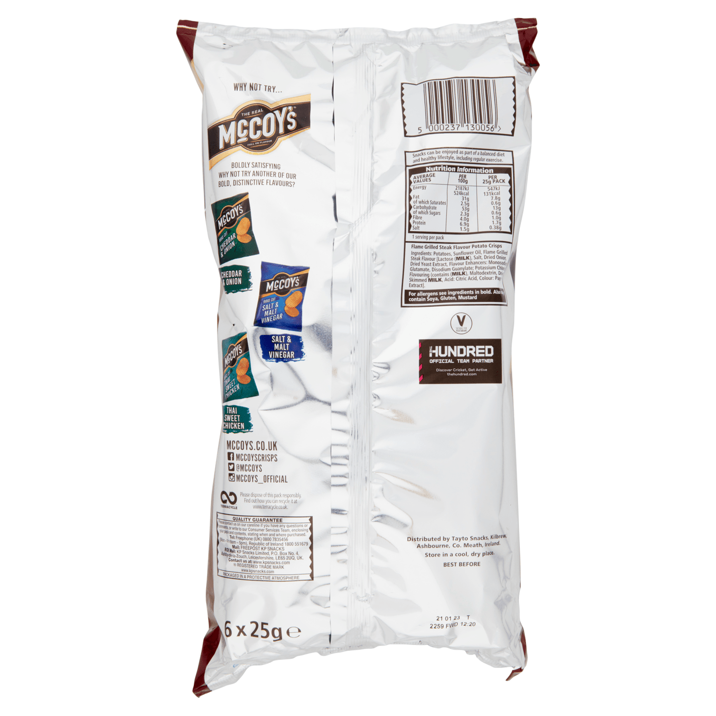 McCoy's Flame Grilled Steak Flavour Potato Crisps 6 x 25g - UK Food & Drink - 5000237130056