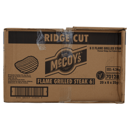 McCoy's Flame Grilled Steak Flavour Potato Crisps 6 x 25g - UK Food & Drink - 5000237130056
