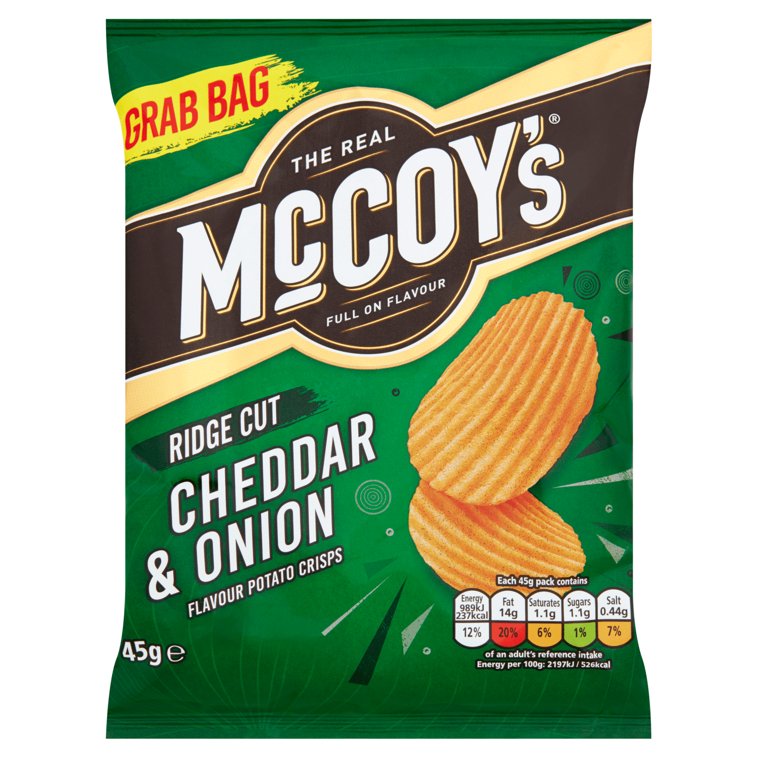 McCoy's_ Ridge Cut Cheddar & Onion Flavour Potato Crisps 45g - UK Food & Drink - 5000237138601