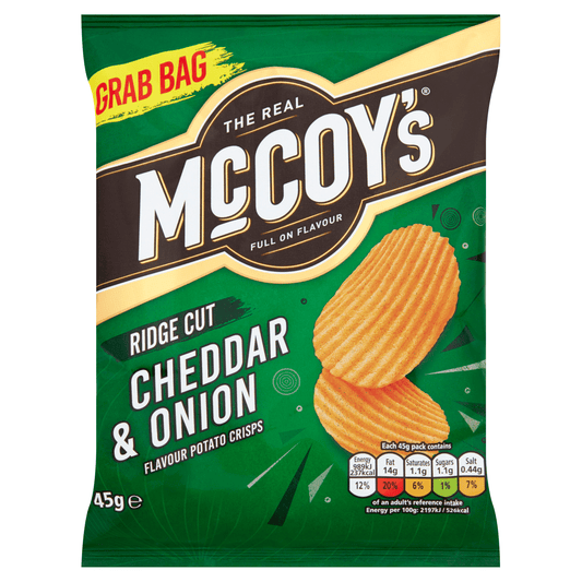 McCoy's_ Ridge Cut Cheddar & Onion Flavour Potato Crisps 45g - UK Food & Drink - 5000237138601