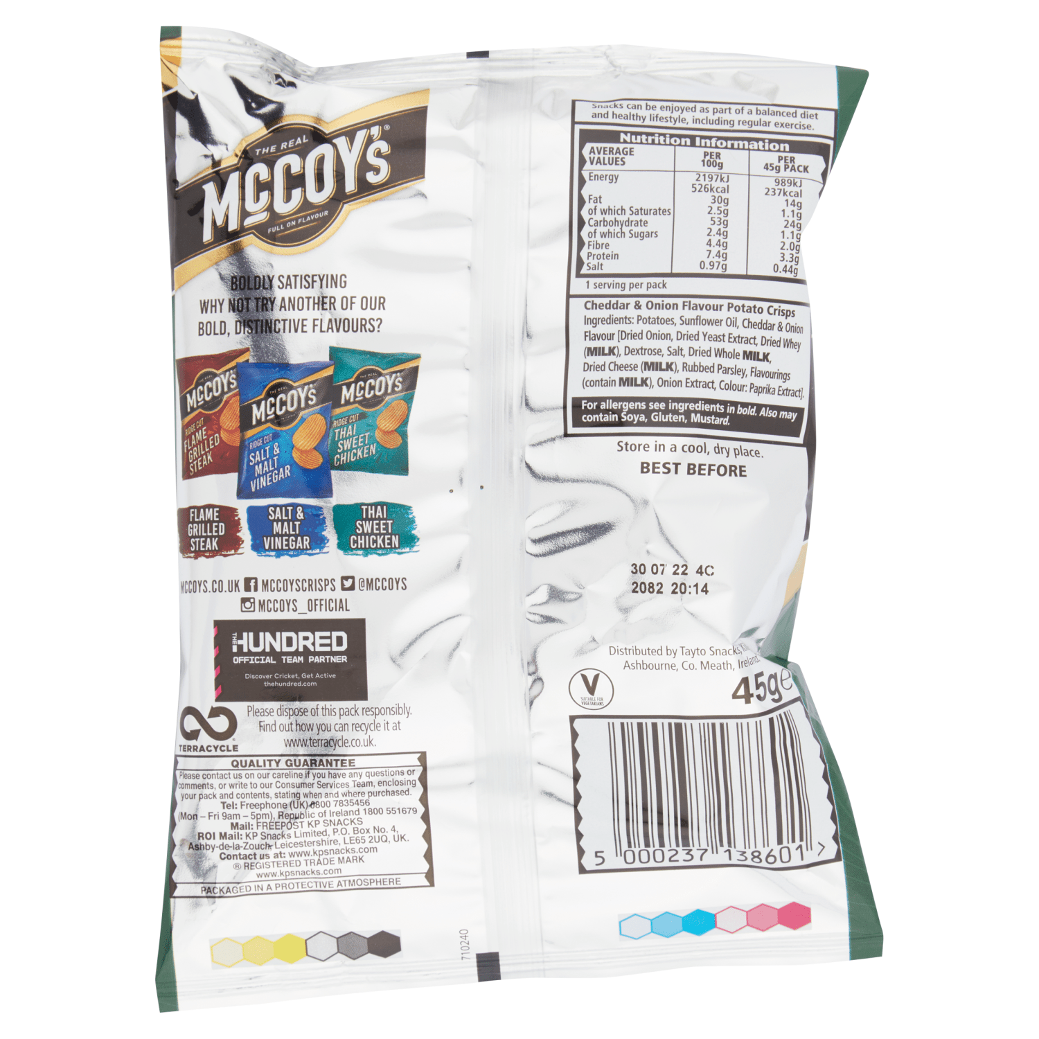 McCoy's_ Ridge Cut Cheddar & Onion Flavour Potato Crisps 45g - UK Food & Drink - 5000237138601