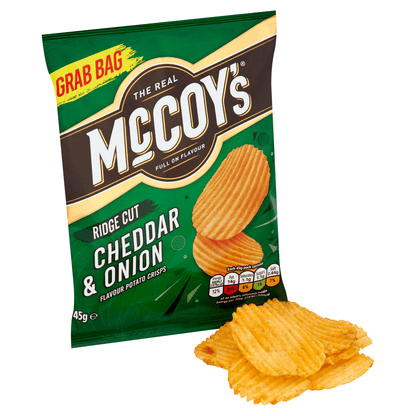 McCoy's_ Ridge Cut Cheddar & Onion Flavour Potato Crisps 45g - UK Food & Drink - 5000237138601