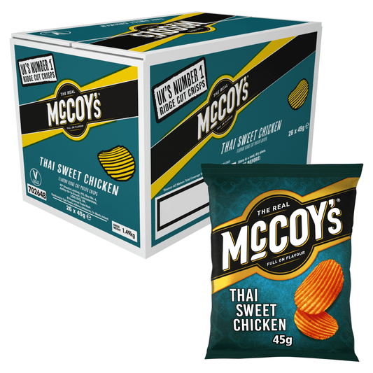 McCoy's Ridge Cut Thai Sweet Chicken Flavour Potato Crisps 45g - UK Food & Drink - 5000237138540