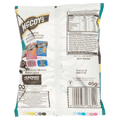 McCoy's Ridge Cut Thai Sweet Chicken Flavour Potato Crisps 45g - UK Food & Drink - 5000237138540