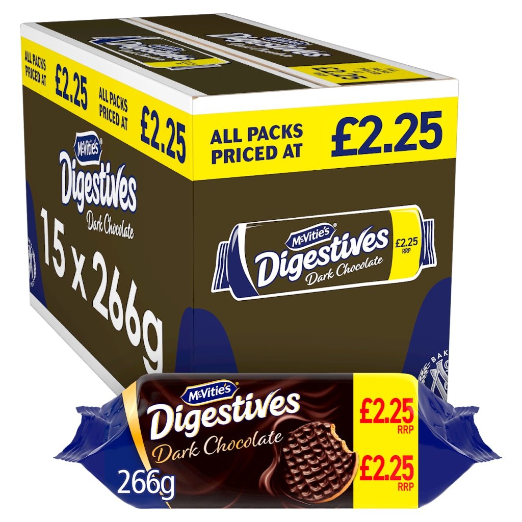 McVitie's Digestives Dark Chocolate 266g - UK Food & Drink - 5000168006246