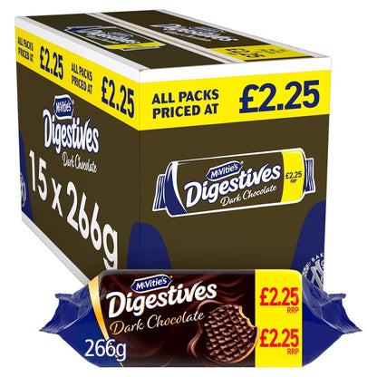 McVitie's Digestives Dark Chocolate 266g - UK Food & Drink - 5000168006246