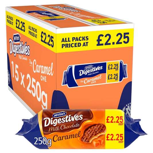 McVitie's Digestives Milk Chocolate The Caramel One 250g - UK Food & Drink - 5000168006161