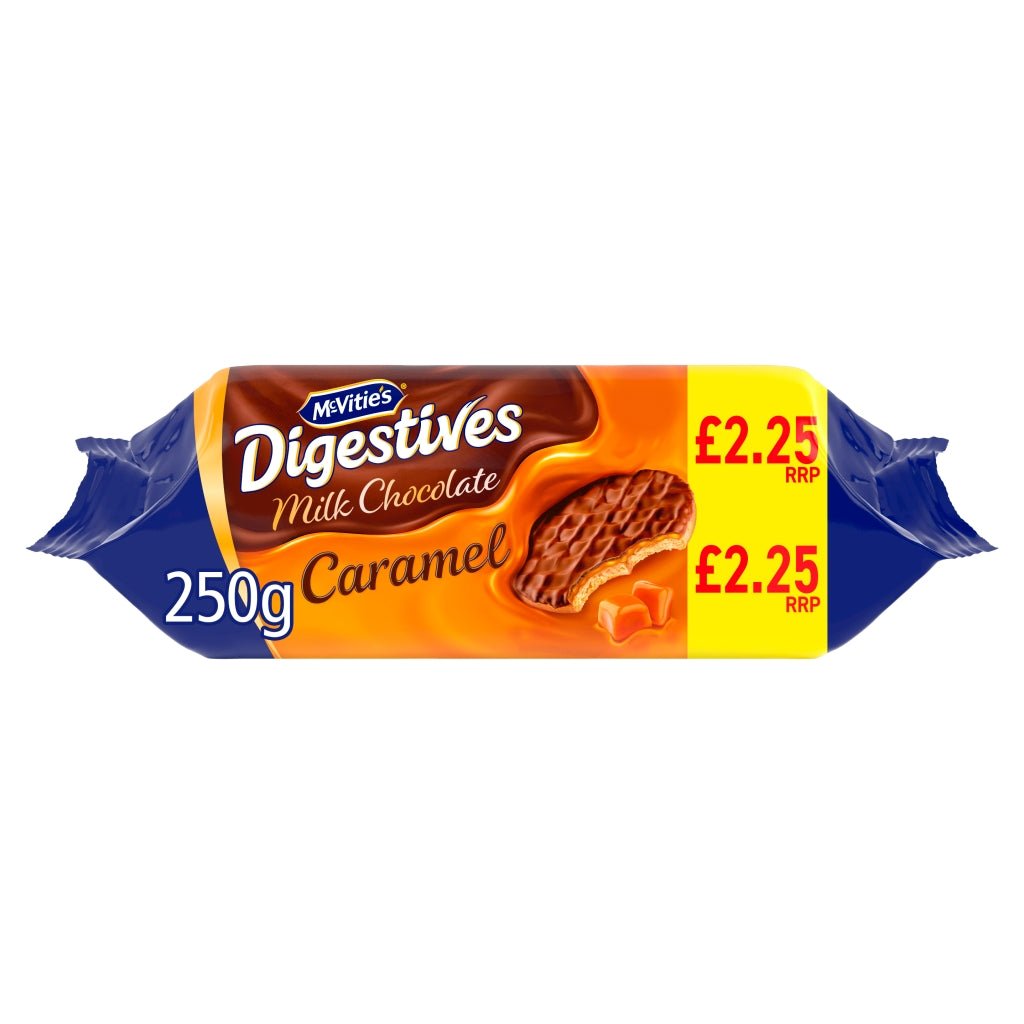 McVitie's Digestives Milk Chocolate The Caramel One 250g - UK Food & Drink - 5000168006161