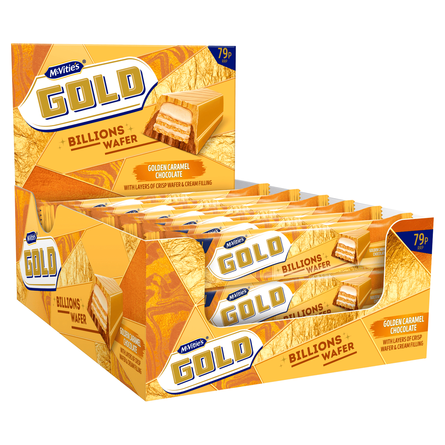 McVitie's Gold Billions Wafer Golden Caramel Chocolate 39g - UK Food & Drink - 5000168005713