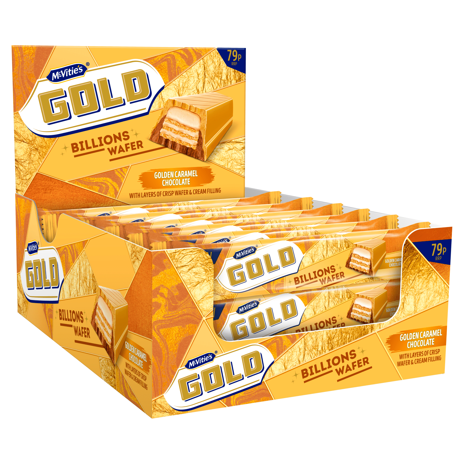 McVitie's Gold Billions Wafer Golden Caramel Chocolate 39g - UK Food & Drink - 5000168005713