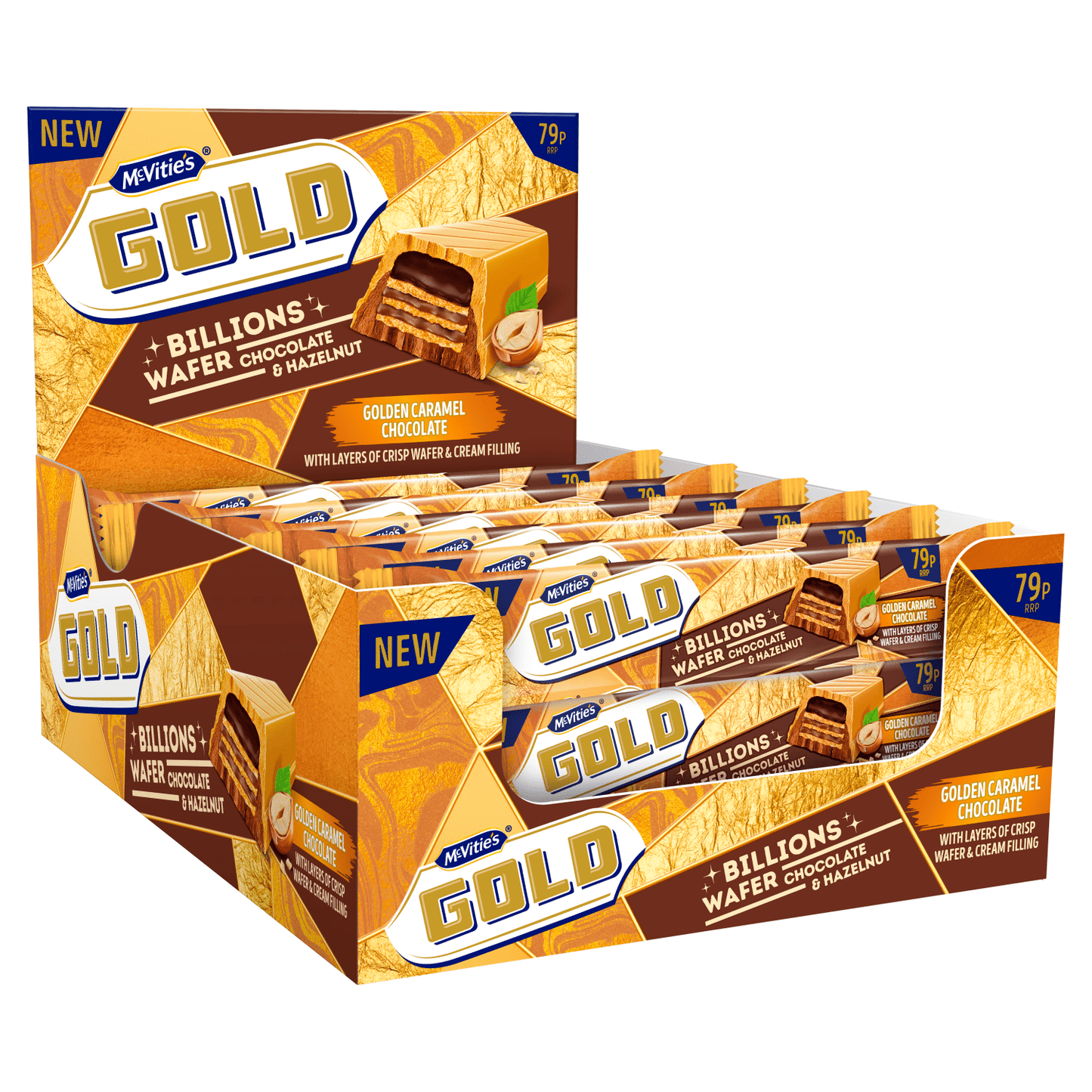McVitie's Gold Chocolate & Hazelnut Billions Wafer 39g - UK Food & Drink - 5000168005737