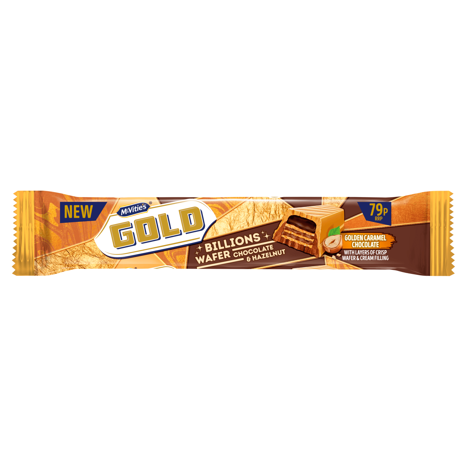 McVitie's Gold Chocolate & Hazelnut Billions Wafer 39g - UK Food & Drink - 5000168005737
